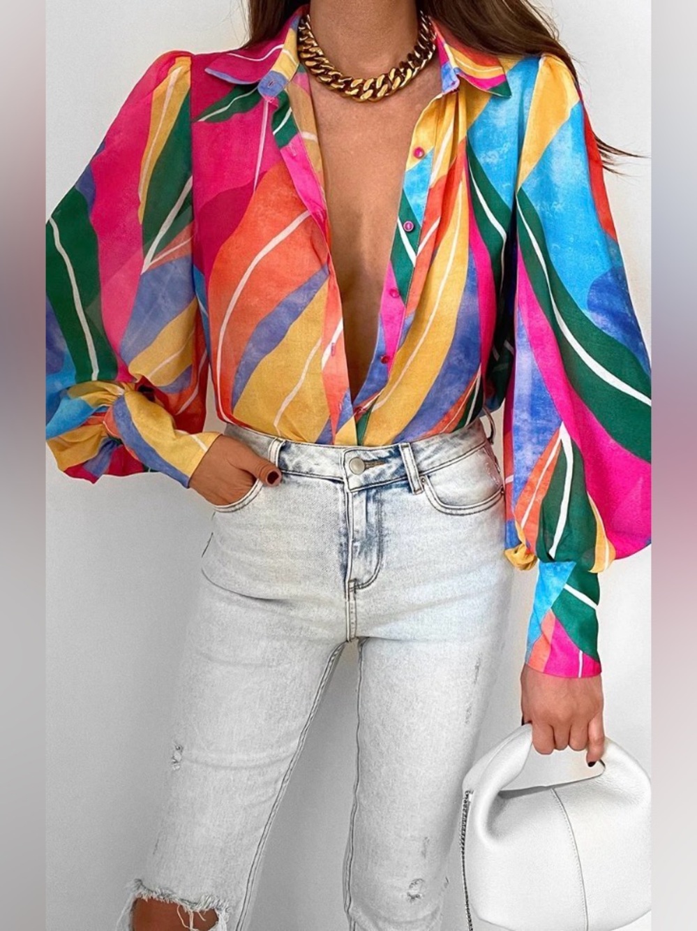 Runaway The Label Fleetwood Blouse Solana Size L Puff Sleeve